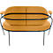 Zweisitzer Sofa Meet by Paperflow Saturne, mit Armlehnen, B 1180 x T 730 x H 880 mm, Stahlrohr, Kunstleder, Schwarz/Safran