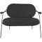 Zweisitzer Sofa Meet by Paperflow Saturne, mit Armlehnen, B 1180 x T 730 x H 880 mm, Stahlrohr, Kunstleder, Schwarz/Schwarz