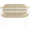 Zweisitzer Sofa Meet by Paperflow Saturne, mit Armlehnen, B 1180 x T 730 x H 880 mm, Stahlrohr, Kunstleder, Weiß/Elfenbein
