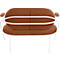 Zweisitzer Sofa Meet by Paperflow Saturne, mit Armlehnen, B 1180 x T 730 x H 880 mm, Stahlrohr, Kunstleder, Weiß/Rost