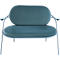 Zweisitzer Sofa Meet by Paperflow Saturne, mit Armlehnen, B 1180 x T 730 x H 880 mm, Stahlrohr, Samt, Blau/Blau