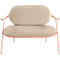 Zweisitzer Sofa Meet by Paperflow Saturne, mit Armlehnen, B 1180 x T 730 x H 880 mm, Stahlrohr, Samt, Rosa/Elfenbein