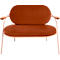 Zweisitzer Sofa Meet by Paperflow Saturne, mit Armlehnen, B 1180 x T 730 x H 880 mm, Stahlrohr, Samt, Rosa/Rost