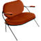 Zweisitzer Sofa Meet by Paperflow Saturne, mit Armlehnen, B 1180 x T 730 x H 880 mm, Stahlrohr, Samt, Schwarz/Rost
