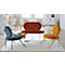 Zweisitzer Sofa Meet by Paperflow Saturne, mit Armlehnen, B 1180 x T 730 x H 880 mm, Stahlrohr, Samt, Schwarz/Rost