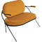 Zweisitzer Sofa Meet by Paperflow Saturne, mit Armlehnen, B 1180 x T 730 x H 880 mm, Stahlrohr, Samt, Schwarz/Safran