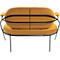 Zweisitzer Sofa Meet by Paperflow Saturne, mit Armlehnen, B 1180 x T 730 x H 880 mm, Stahlrohr, Samt, Schwarz/Safran