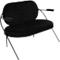Zweisitzer Sofa Meet by Paperflow Saturne, mit Armlehnen, B 1180 x T 730 x H 880 mm, Stahlrohr, Samt, Schwarz/Schwarz