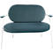 Zweisitzer Sofa Meet by Paperflow Saturne, mit Armlehnen, B 1180 x T 730 x H 880 mm, Stahlrohr, Samt, Weiß/Blau
