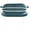Zweisitzer Sofa Meet by Paperflow Saturne, mit Armlehnen, B 1180 x T 730 x H 880 mm, Stahlrohr, Samt, Weiß/Blau