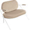 Zweisitzer Sofa Meet by Paperflow Saturne, mit Armlehnen, B 1180 x T 730 x H 880 mm, Stahlrohr, Samt, Weiß/Elfenbein