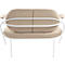 Zweisitzer Sofa Meet by Paperflow Saturne, mit Armlehnen, B 1180 x T 730 x H 880 mm, Stahlrohr, Samt, Weiß/Elfenbein