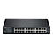 Ein schwarzer Zyxel GS1915-24E Switch mit Ports und LEDs.