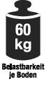 60 kg Draagvermogen per verdieping
