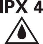 IPX 4 - Protection contre les projections d'eau