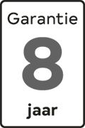 8 jaar garantie