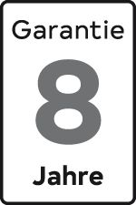 8 Jahre Garantie