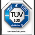 TÜV (Süd): überwachte Produktion. Weitere Infos unter: tuev-sued.de/ps-zert