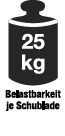 Capacidad de carga de 25 kg por cajón