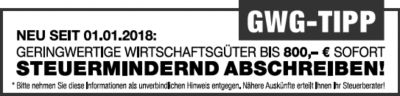 Hinweisbox GWG