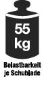55 kg Draagvermogen per drukstuk.