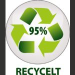 fabriqué à partir de 95 % de matériaux recyclés