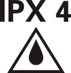 IPX 4 - protección contra salpicaduras de agua