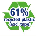 61% gerecycled plastic