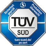 TÜV (Süd): überwachte Produktion. Weitere Infos unter: tuev-sued.de/ps-zert