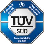 TÜV (Süd): gecontroleerde productie. Meer informatie onder: tuev-sued.de/ps-zert