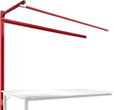  Aufbauportal m. Ausleger, Ansatztisch SPEZIAL Arbeitstisch/Werkbank UNIVERSAL/PROFI, 2000 mm, rubinrot