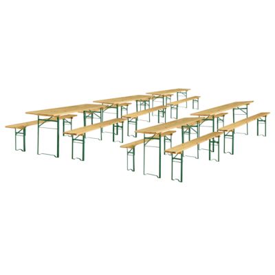 5er-Set Festzeltgarnitur, je Garnitur 1 Tisch + 2 Bänke, extra groß