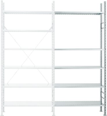 Aanbouwsectie R 3000, 5 legborden, gegalvaniseerd, d 300 mm