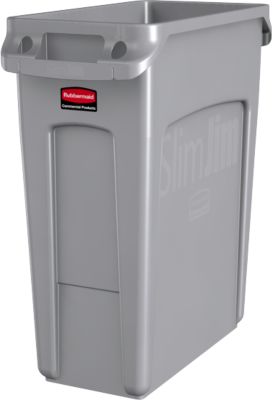 Abfallbehälter Slim Jim®, Kunststoff, Fassungsvermögen 60 Liter, grau