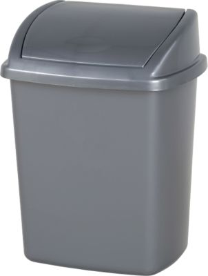 Abfallbehälter Vepa Bins, Volumen 8 l, mit Deckel, rechteckig, L 200 x B 252 x H 330 mm, Kunststoff, grau