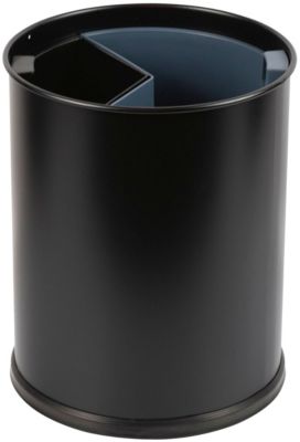 Abfalleimer Probbax, Volumen 13 l, 2 herausnehmbare Inneneimer, ohne Deckel, Ø 245 x L 560 x H 300 mm, Stahlblech/Polypropylen, schwarz