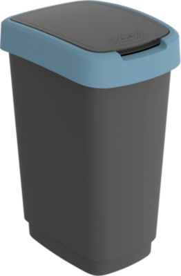 Abfalleimer Rotho TWIST, 25 l, 2 Öffnungsmöglichkeiten, Kunststoff, blau