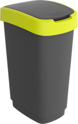 Abfalleimer Rotho TWIST, 50 l, 2 Öffnungsmöglichkeiten, Kunststoff, limonengrün