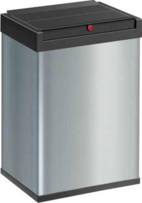 Abfallsammler Hailo Big-Box Swing L, 35 l, rechteckig, Schwingdeckel, Stahlblech, silber