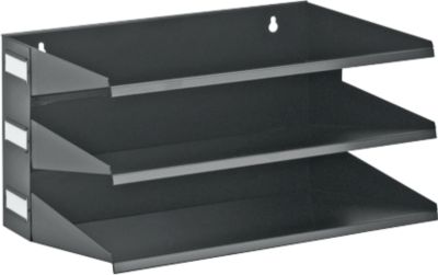 Ablagekorb, DIN A4, Stahl, 3 Fächer, schwarz