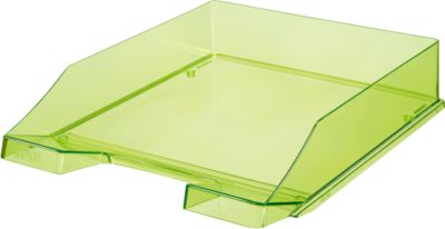 Ablagekorb HAN Klassik, für Format A4/C4, mit Beschriftungsfeld, stapelbar, B 255 x T 348 x H 65 mm, Kunststoff, grün/transparent, 6 Stück