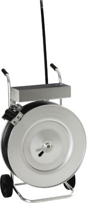Abrollwagen, für PET-& PP Kunststoffbänder mit Kern-Ø 406 mm & Breite bis 19 mm, mit Trommelbremse, L 400 x B 650 x H 970 mm, vollverzinkt