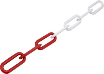Absperrkette, Ø 8 mm, Kunststoff, rot/weiß, 50 m