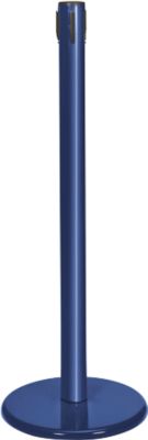 Absperrpfosten GLA45, ohne Gurt, H 955 mm, mit Leerkassette, blau