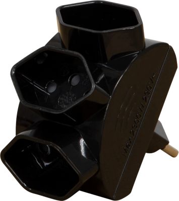 Abzweigstecker brennenstuhl®, 3-fach, sternförmig, IP20, Kunststoff, schwarz