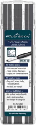 Allwetter Ersatzminen Pica BIG Dry ANILINE 2.0, Graphit, 5 mm, mit Etui, 12 Stück