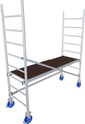 Alu-Fahrgerüst Krause ProTec, 200 kg/m², gebremste Rollen, L 2000 x B 700 x H 2900 mm