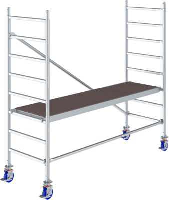 Alu-Fahrgerüst KRAUSE Serie 10, 200 kg/m², höhenverstellbare Rollen, L 2500 x B 750 x H 3000 mm