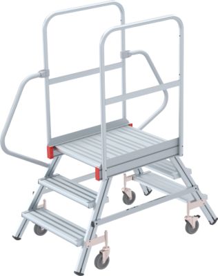 Alu-Rollpodest, beidseitig, 3 Stufen