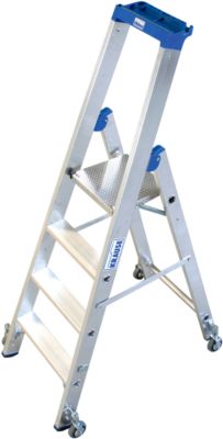 Alu-Stufenstehleiter, fahrbar, 4 Stufen